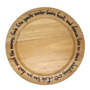 Studio Nova Wooden Plate Platter with Hand Painted Inspirational Quote